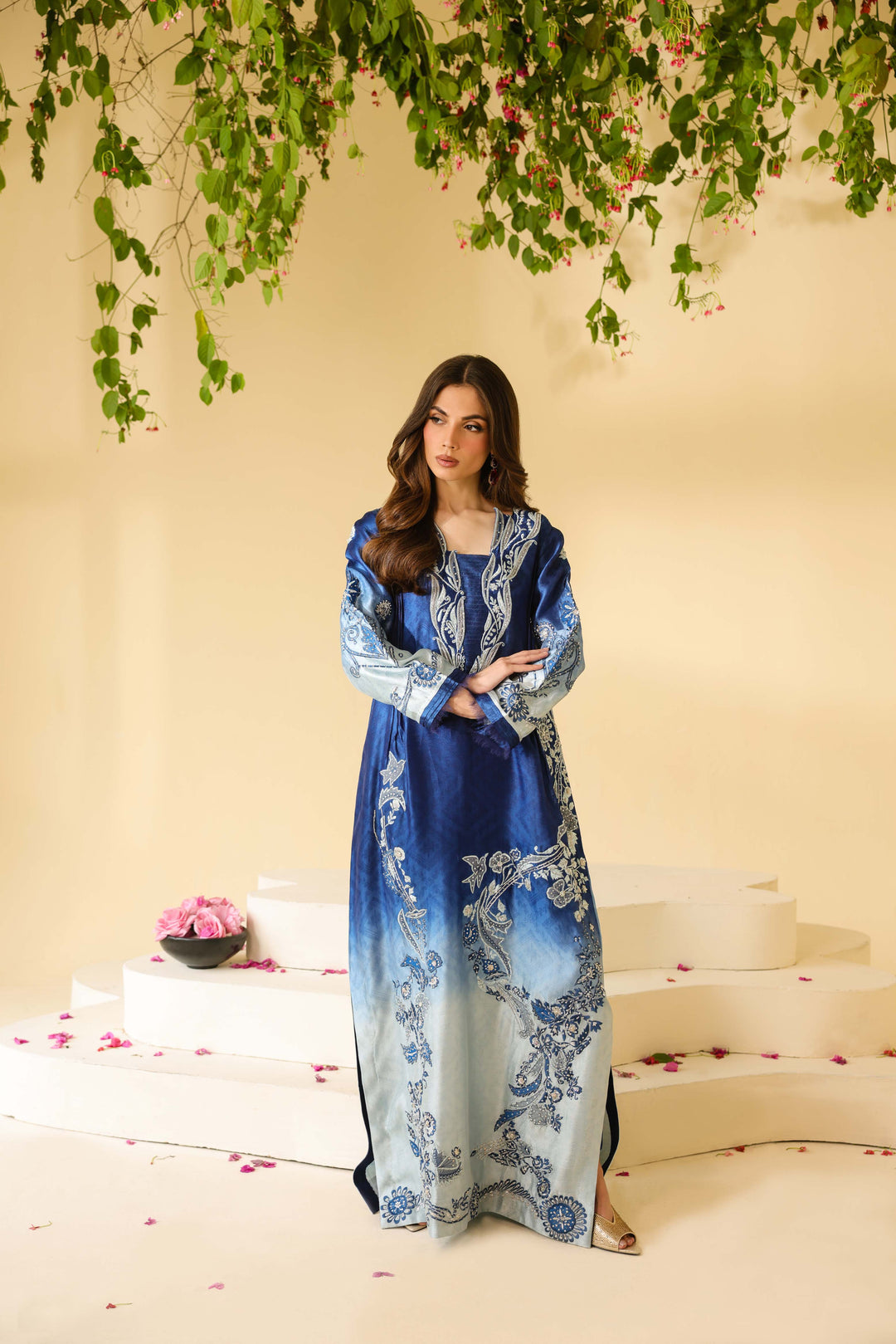 Silk unstitch double shade digital printed Most luxury article arrived