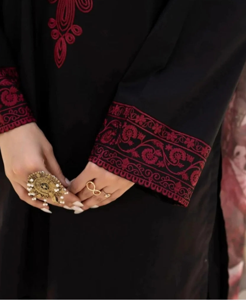 Zullbury 3Pc Dhanak With Heavy Embroidery