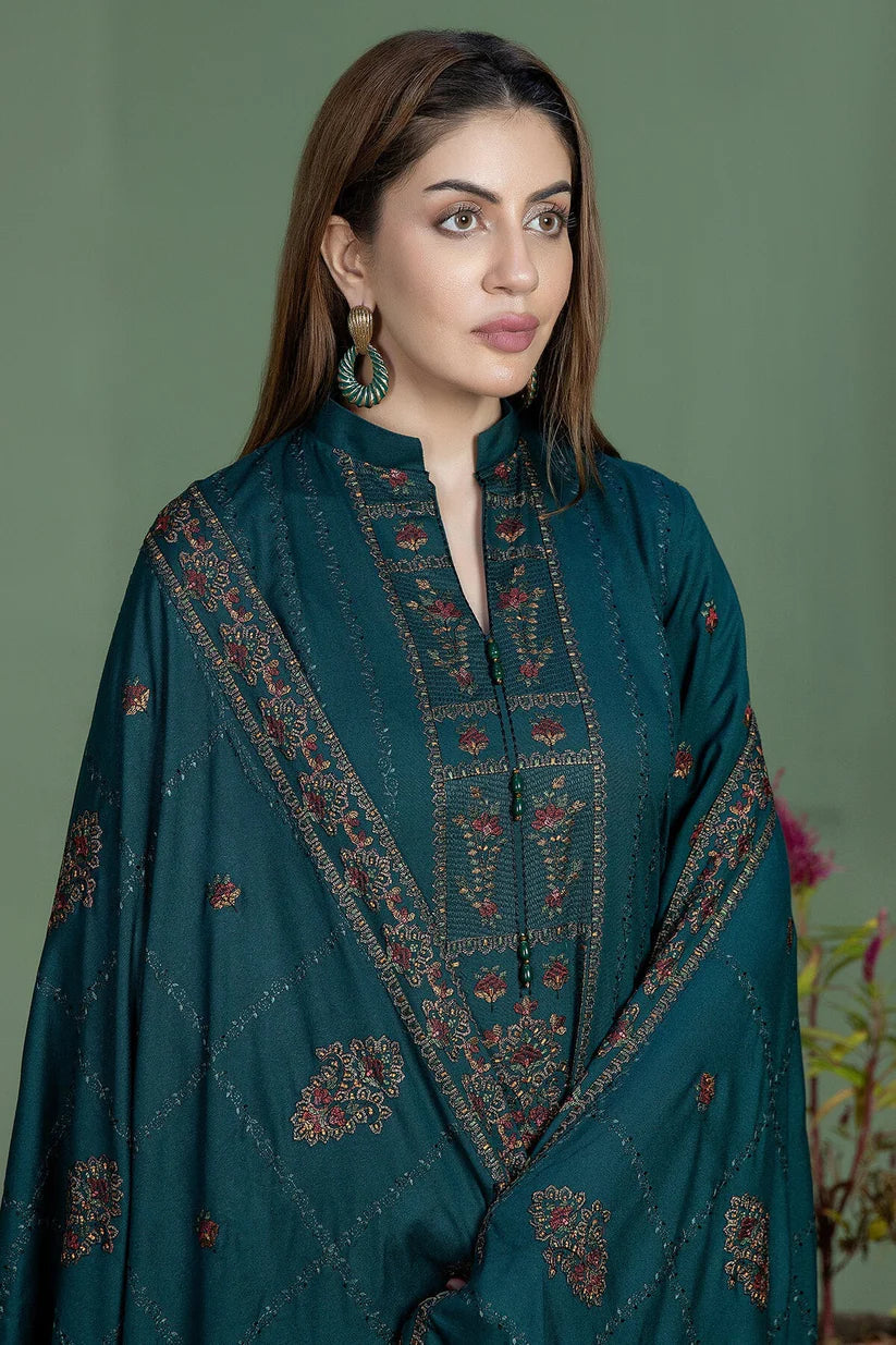 NOOR E FAJAR WINTER UNSTITCHED DHANAK 3PC WITH DHANAK EMBROIDERED SHAWL