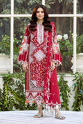 BIN_ILYAS Lawn 90/70 EMBROIDERED 3PC WITH CHIFFON EMBROIDERED Shawl