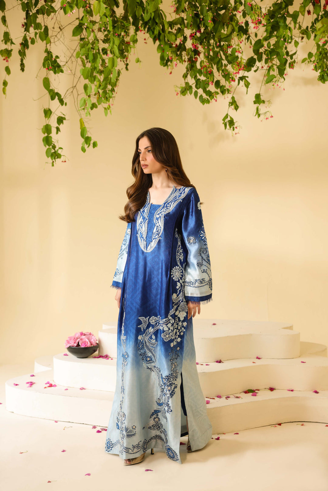 Silk unstitch double shade digital printed Most luxury article arrived