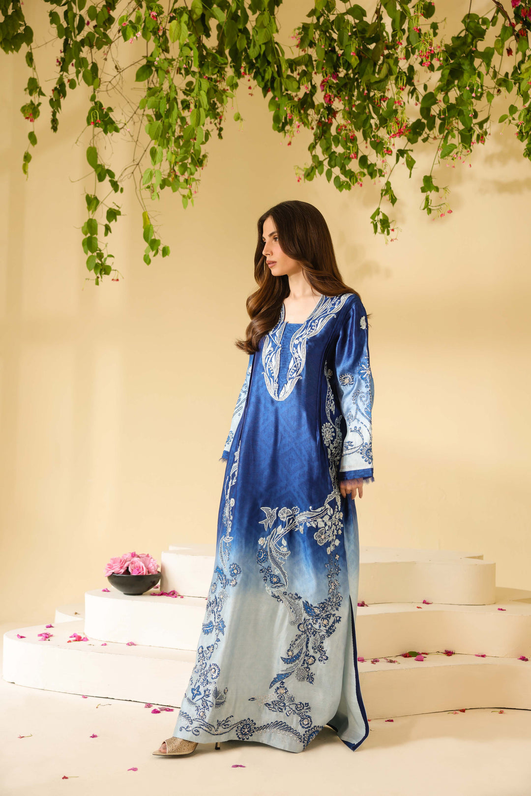 Silk unstitch double shade digital printed Most luxury article arrived