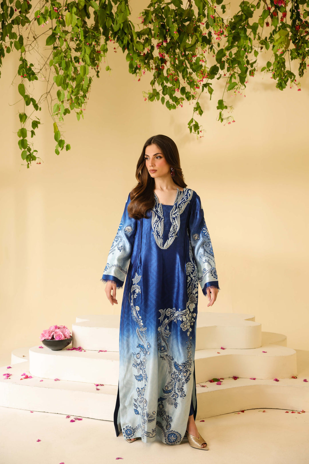 Silk unstitch double shade digital printed Most luxury article arrived