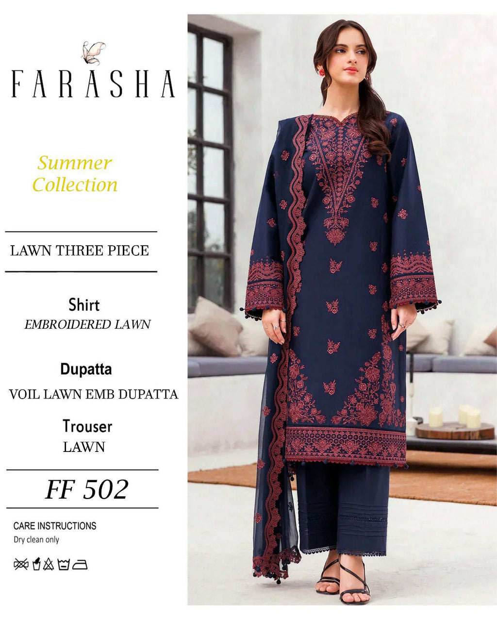 SUMMER COLLECTION ```

🍂*_Farasha 502_*🍂

*Stuff: Best Quality Air jet lawn 90/70