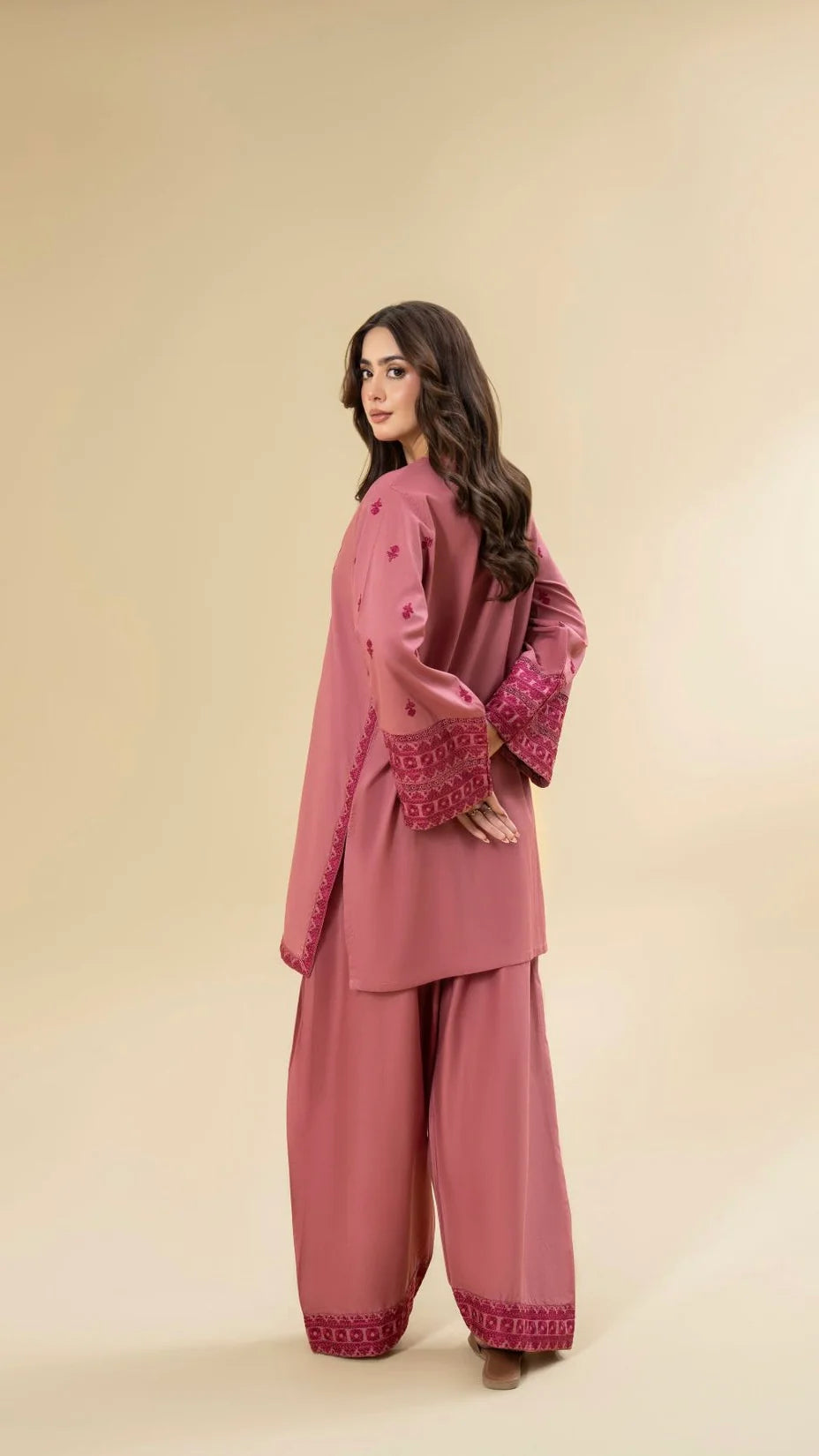 RUBY UNSTITCHED DHANAK 2PC WITH DHANAK EMBROIDERED TROUSER