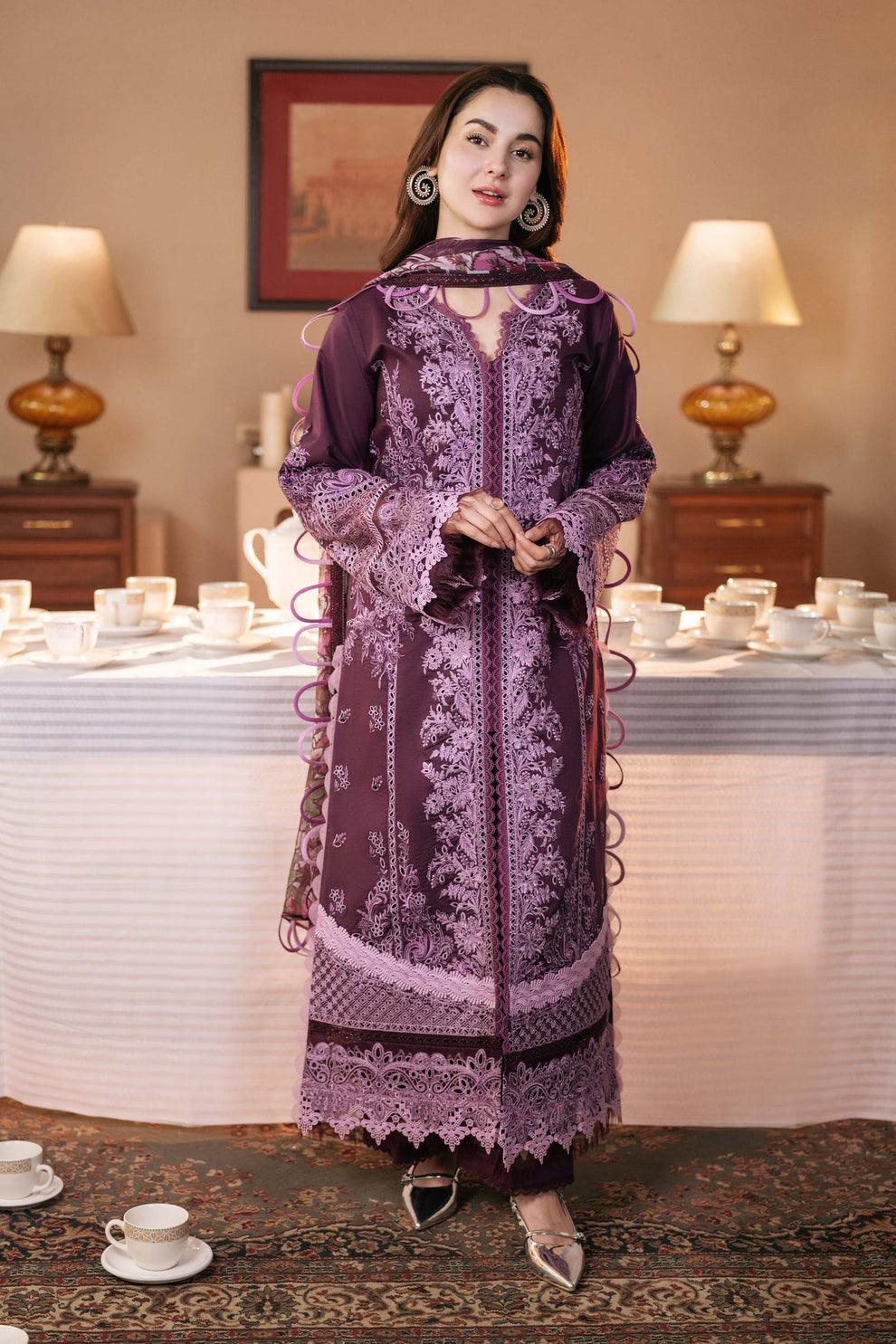 JADE-3PC DHANAK SEQUENCE EMBROIDERED SHIRT WITH COUTRAI PRINTED SHAWL & DHANAK TOUSER-BIC-4152