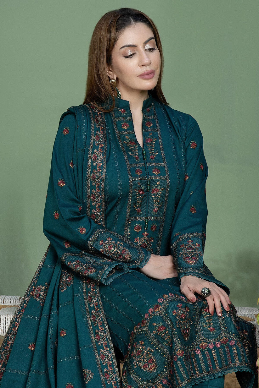 NOOR E FAJAR WINTER UNSTITCHED DHANAK 3PC WITH DHANAK EMBROIDERED SHAWL