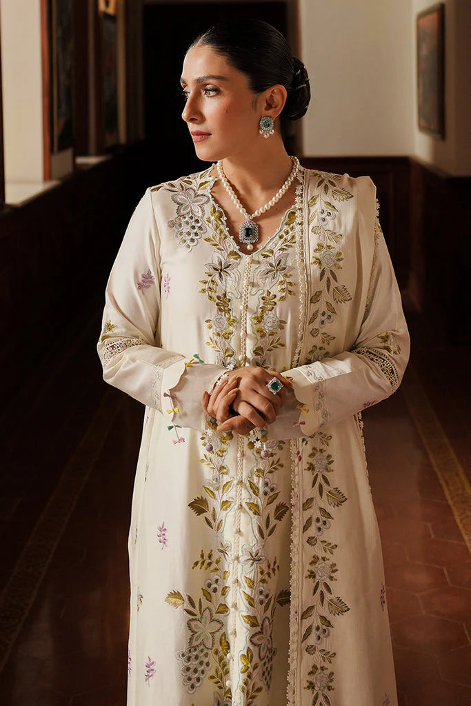 CROSS-STITCHED LUXURY UNSTITCHED WINTER DHANAK EMBROIDERED 3PC WITH DHANAK EMBROIDERED SHAWL