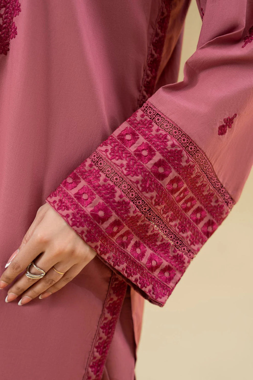 RUBY UNSTITCHED DHANAK 2PC WITH DHANAK EMBROIDERED TROUSER