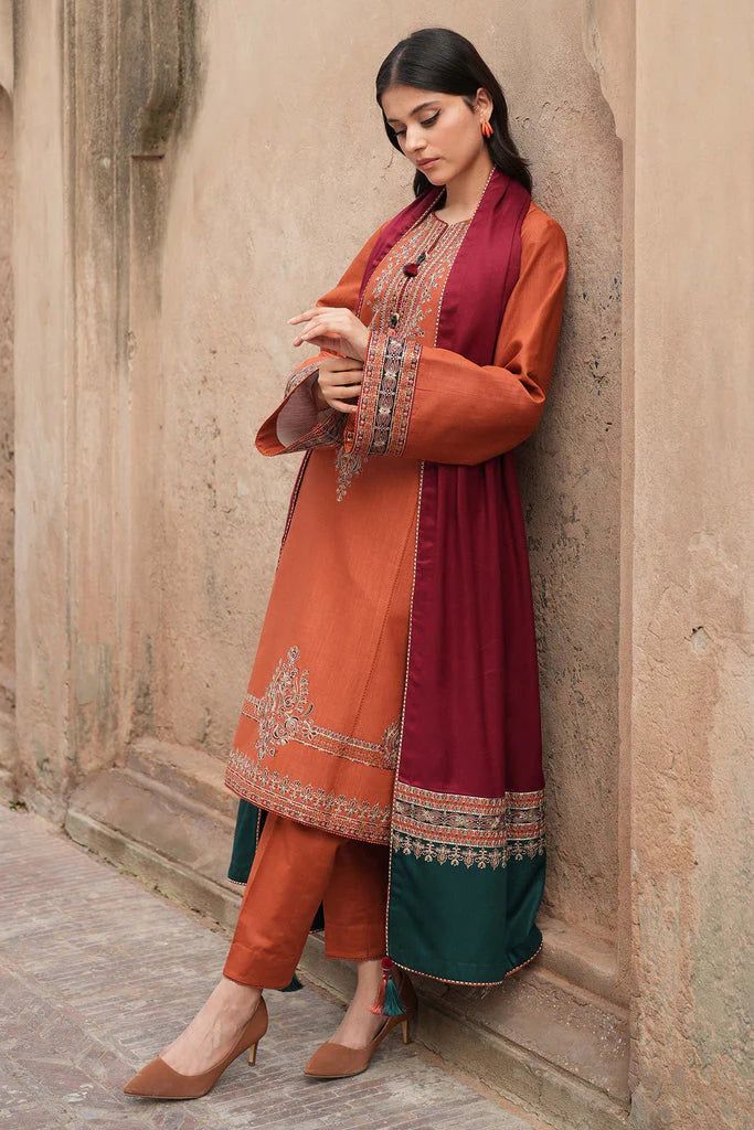 JAZMIN WINTER DHANAK UNSTITCHED 3PC WITH PRINTED WOOL SHAWL